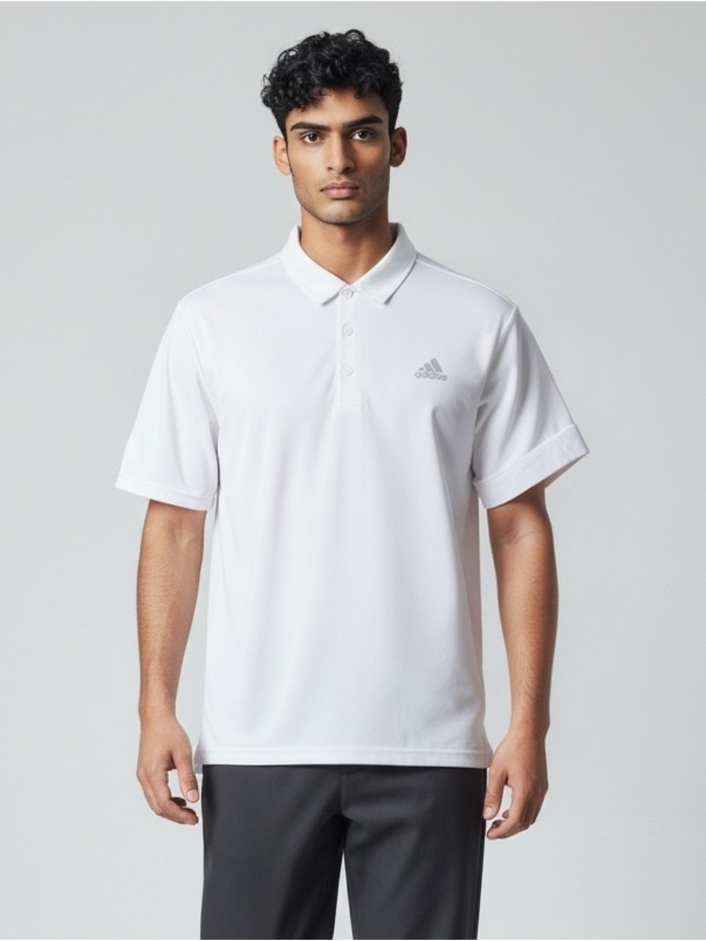 Adidas Men’s Golf Polo Shirt White 2XL-3-Button Performance Casual Short Sleeve